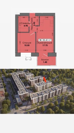 Продаж чорновоі квартири | Переуступка | ЖК Нова Сторожниця | - фото 1