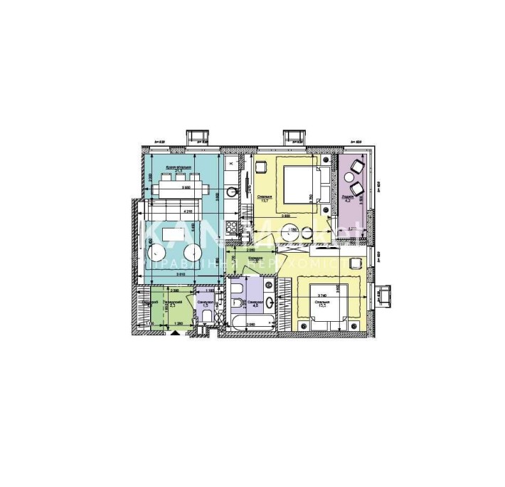 Продаж 2к квартири 66,3 м² з готовим ремонтом у Файна Таун - фото 1