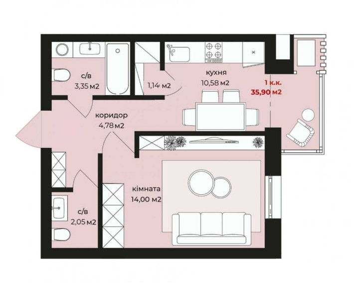 Продаж 1 кімнатної квартири БЕЗ КОМІСІЇ - фото 1