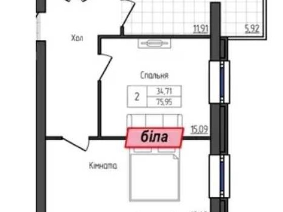 2 кімнатна квартира в новобудові