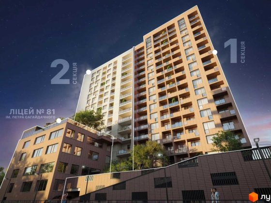 Продаж 1-кім. квартири в ЖК Auroom Air по  вул. Топольна Львов