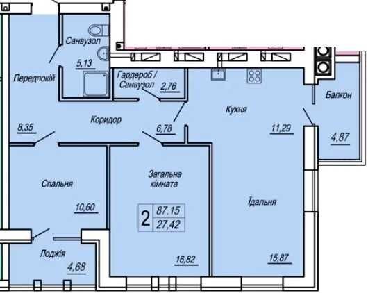 Продаж 2 кімнатної квартири з окремою кухнею - вітальнею - фото 1