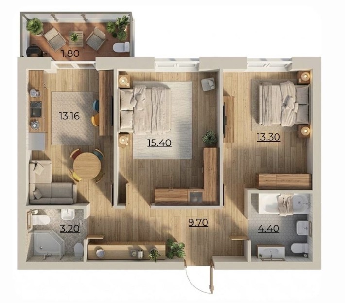 Продаж 2к квартира 52,5 м2 на етапі будівництва по супер вигідній ціні, ЖК Комфортне містечко Reside - фото 1