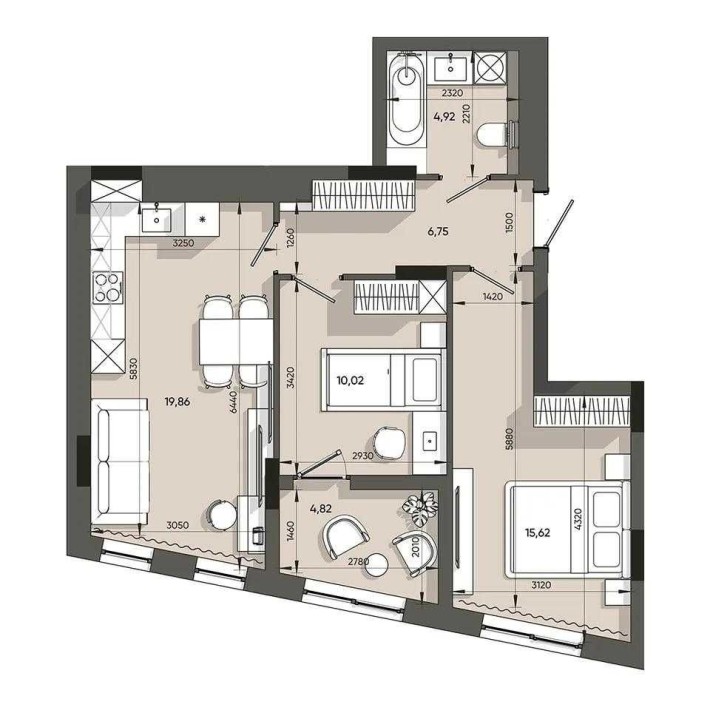 2 кімнатна квартира ЖК ORLAN RESIDENTS у 0 циклі (Без ремонту) вул Пластова 4 Личаківський район Льв - фото 1