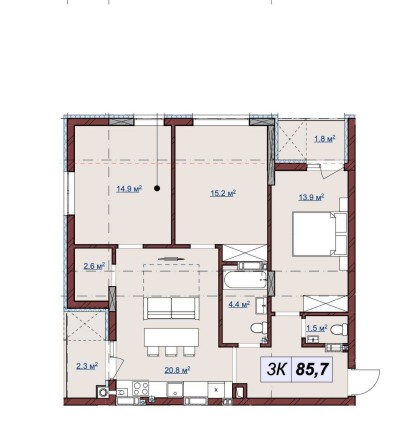 3 кімнатна квартира ЖК Бузковий 2 Львів вул Бузкова Сихівський район БЕЗ КОМІСІЇ - фото 1