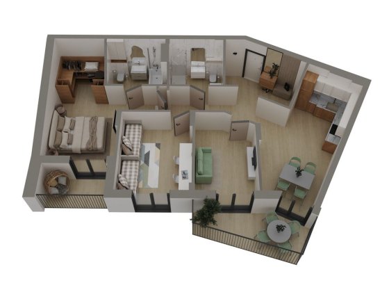 Сімейна 3-кімнатна квартира 89,2 м² (2 санвузли) у ЖК SVOЇ CITY. МОН Львов