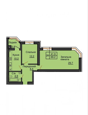 Продаж двокімнатної квартири 69.2 м2 в ЖК Софія Резиденс - фото 1