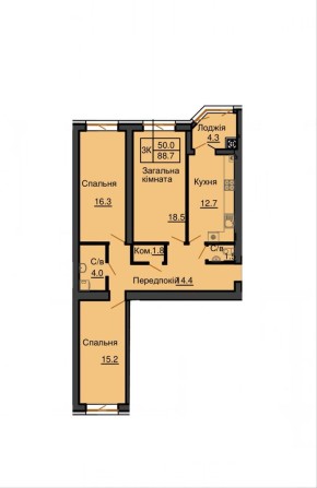 Продаж трикімнатної квартири 88.7 м2 в ЖК Софія Резиденс - фото 1