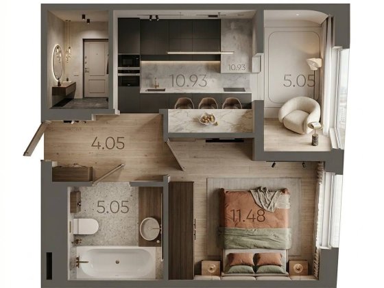 Продаж 1 кім. кв.+ кухня-студія вул. Раковського 24 ЖК Five Address Львов