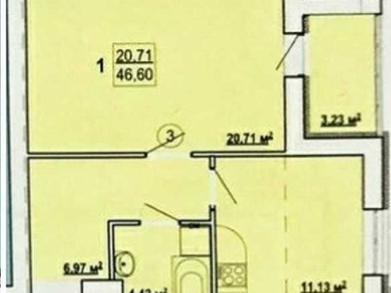 ЖК ГИДРОПАРК  продам 1-комн квартиру 46,6м2 в Новострое MV Харьков