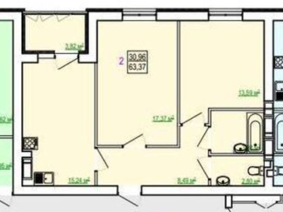 Квартира 2-комнатная ЖК Сказка-Лучшая планировка и цена 63м2 Харьков