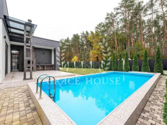 Аренда нового дома 190м с бассейном у леса Пуща-Водица Горенка рядом озеро 3 спальни 10 соток сауна  Горенка