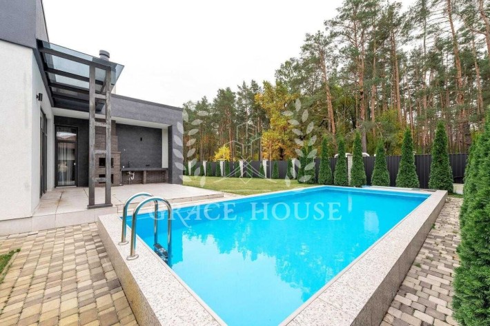Аренда нового дома 190м с бассейном у леса Пуща-Водица Горенка рядом озеро 3 спальни 10 соток сауна  - фото 1