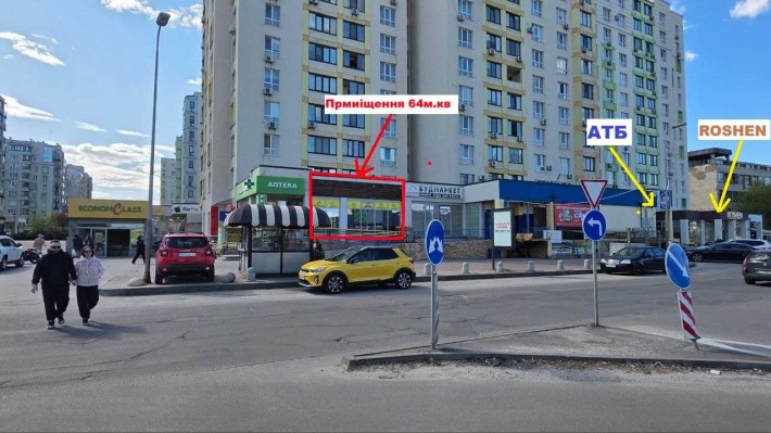 Оренда фасадного приміщення 64 кв. біля АТБ та NOVUS, центр, ЖК Акварелі - фото 1