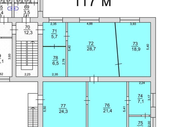 Оренда приміщень під офіс 117 кв.м, 98 квартал Кривой Рог
