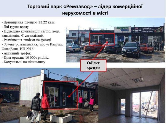 Оренда комерційного приміщення під магазин, кафе, перукарню Чернигов