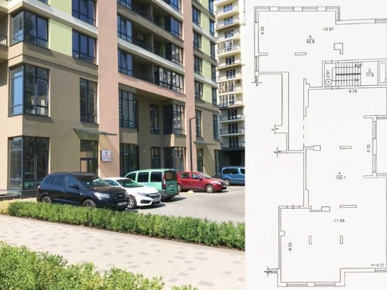 Продаж фасадного комерційного приміщення 370м2, ЖК Krona Park 2, Бровари Бровары