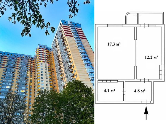 Продам 1-но кімнатну квартиру в ЖК " Міністерський" метро Мінська -15 хвилин Київ