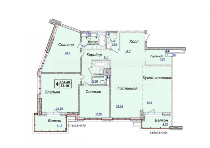 Продажа квартиры, ЖК Новопечерские Липки, 6 очередь - фото 1