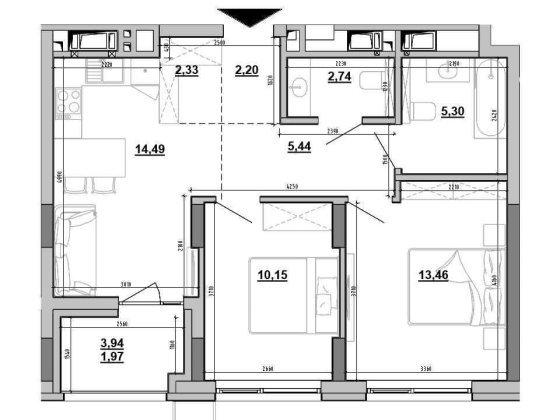 Продам 2-к 58.08 м² ЖК Brother Ревуцького 1 РІЕЛ Київ