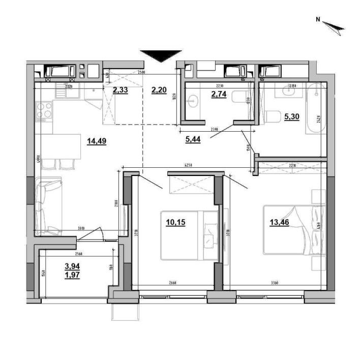 Продам 2-к 58.08 м² ЖК Brother Ревуцького 1 РІЕЛ - фото 1