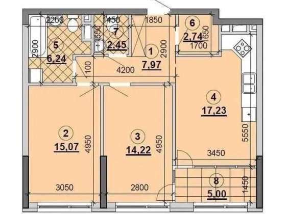 Продаж Видової двокімнатної квартири 72м2 2C5 ЖКGreat/Грейт Дарницький