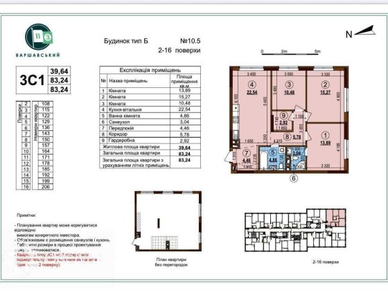 Продаж!!! 3-кімнатна квартира Варшавський 3, буд. 10.5 Київ