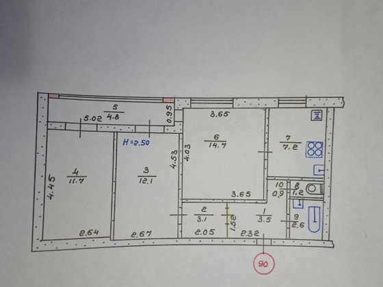 Продам трёхкомнатную квартиру с газовой автономкой Жовті Води