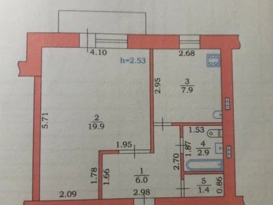 Велика 1к. квартира під ремонт Чорноморськ