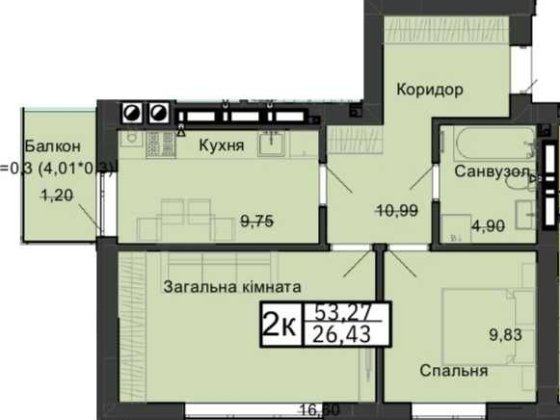 Квартира в Кременці ЖК МАНХЕТТЕН СІТІ Кременець