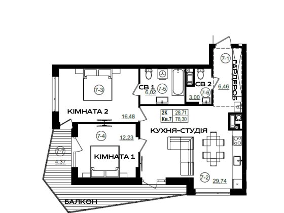 Продаж 2-кімнатної квартири від забудовника, Новобудова ЖК RIVIERA RESIDENCE, Стрий, БЕЗ КОМІСІЇ, ро Стрий