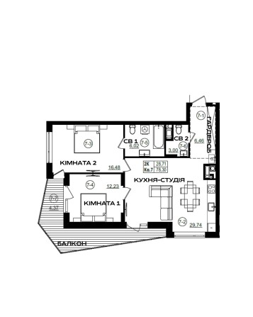Продаж 2-кімнатної квартири від забудовника, Новобудова ЖК RIVIERA RESIDENCE, Стрий, БЕЗ КОМІСІЇ, ро - фото 1
