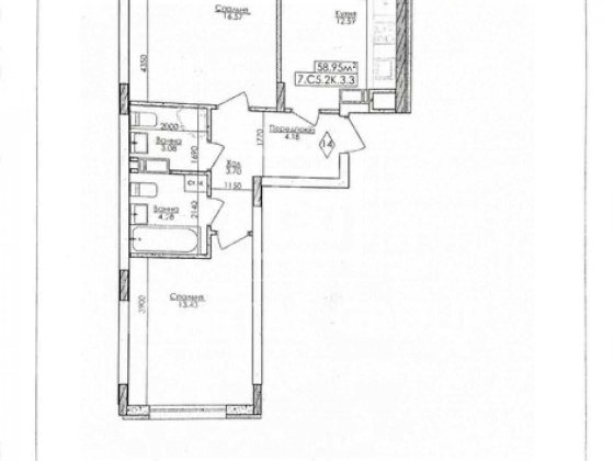 2к квартира 59 м² з ГАЗОМ – ідеальне планування Буча