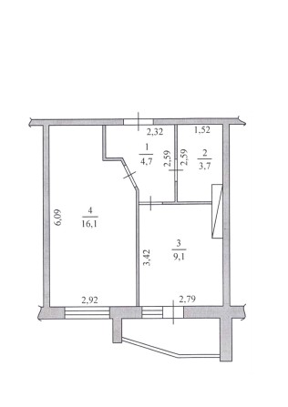 Продаж 1к квартри 35.2 ЖК Олімпійський (без комісій) - фото 1