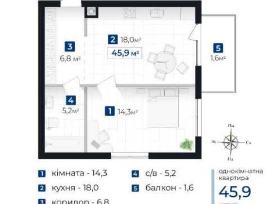 Інвестиція квартира від 17 000 дол, 1-кімнатна 45 м.кв в новобудові, під розтермінування Івано-Франківськ