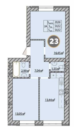 Двокімнатна квартира під єОселю 55,8м2 ЖК Молодість - фото 1