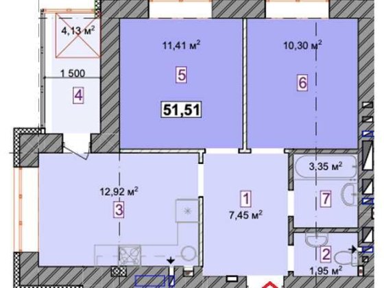 Продаж двокімнатна квартира ЖК Молодість 3 черга 52 м2 59584$