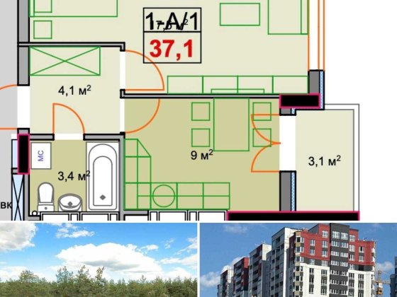 ЖК Q10. Однокімнатна  без оздоблення. Переуступка. Ірпінь