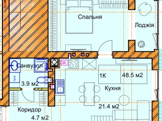 1кімннатна квартира у клубному будинку, р-н Льонокомбінат Ровно
