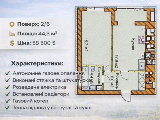 Продаж однокімнатної квартири Ровно