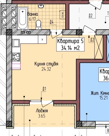 Продається чорнова 1 кім квартира в Ужгороді, поруч з ліцеєм! - фото 1