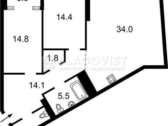 Продаж 3-х кімнатної квартири 93м2 Берестейський просп. (Перемоги просп.), 11корп.2, ЖК Manhattan ci Київ