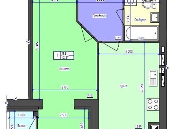1 кімнатна кватртира ЖК Тетерівський Бульвар. Житомир