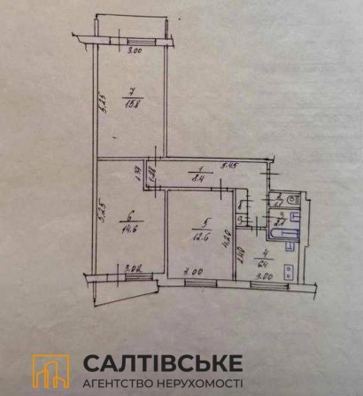 ТЧ-3396 Продам 3к квартиру на Салтовке Салтовская 524 м/р - фото 1