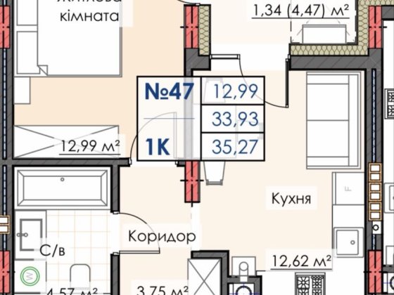 1к квартира в жк Липки Преміум Крихівці