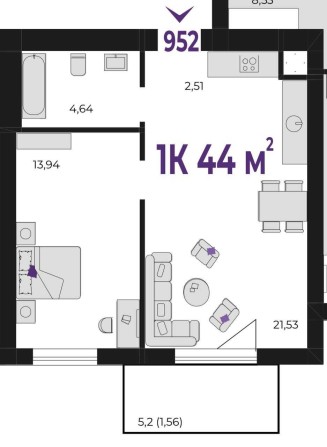 Продаж, 1к, ЖК WAWEL - фото 1