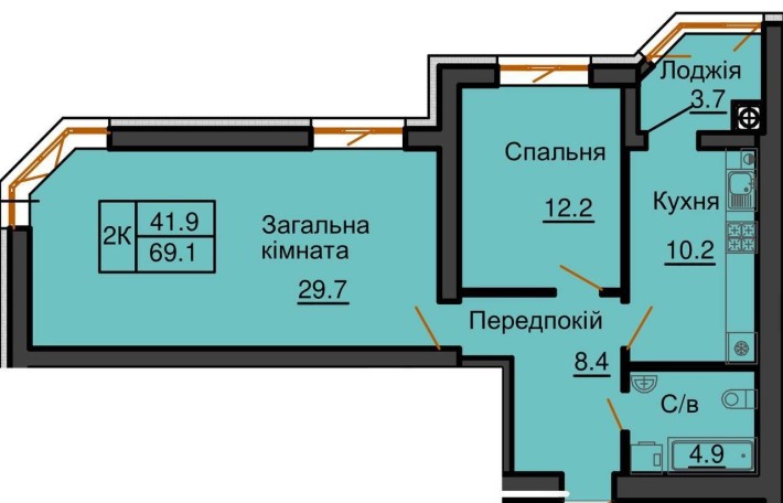 Двокімнатна квартира в Sofia Residence від забудовника, останні варіанти 2к квартир! - фото 1