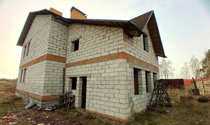 Продам добротній,недобудований будинок в с.Березівка.Київ 25км. - фото 1