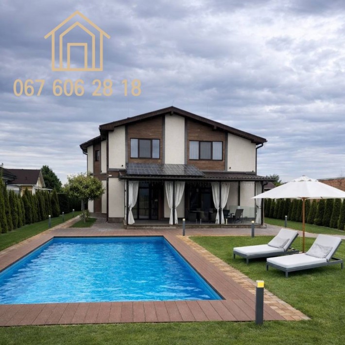 Продаж будинку з басейном в закритому КМ "Бобриця Парк". Ліс, озеро - фото 1