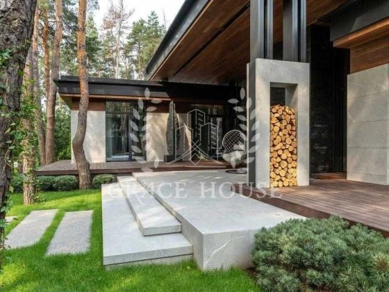 Продажа нового дома 300м в одном уровне в сосновом лесу Конча-Заспа Козин Сосновый бор 25 соток